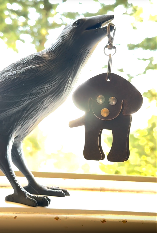 Brown Dog - Movable Leather Key Chain