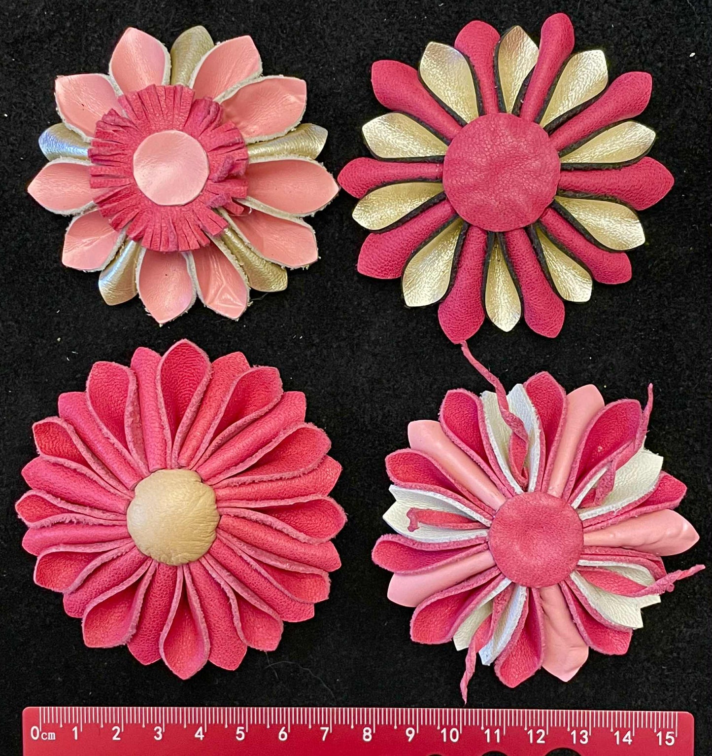 Leather Flowers - Top Left