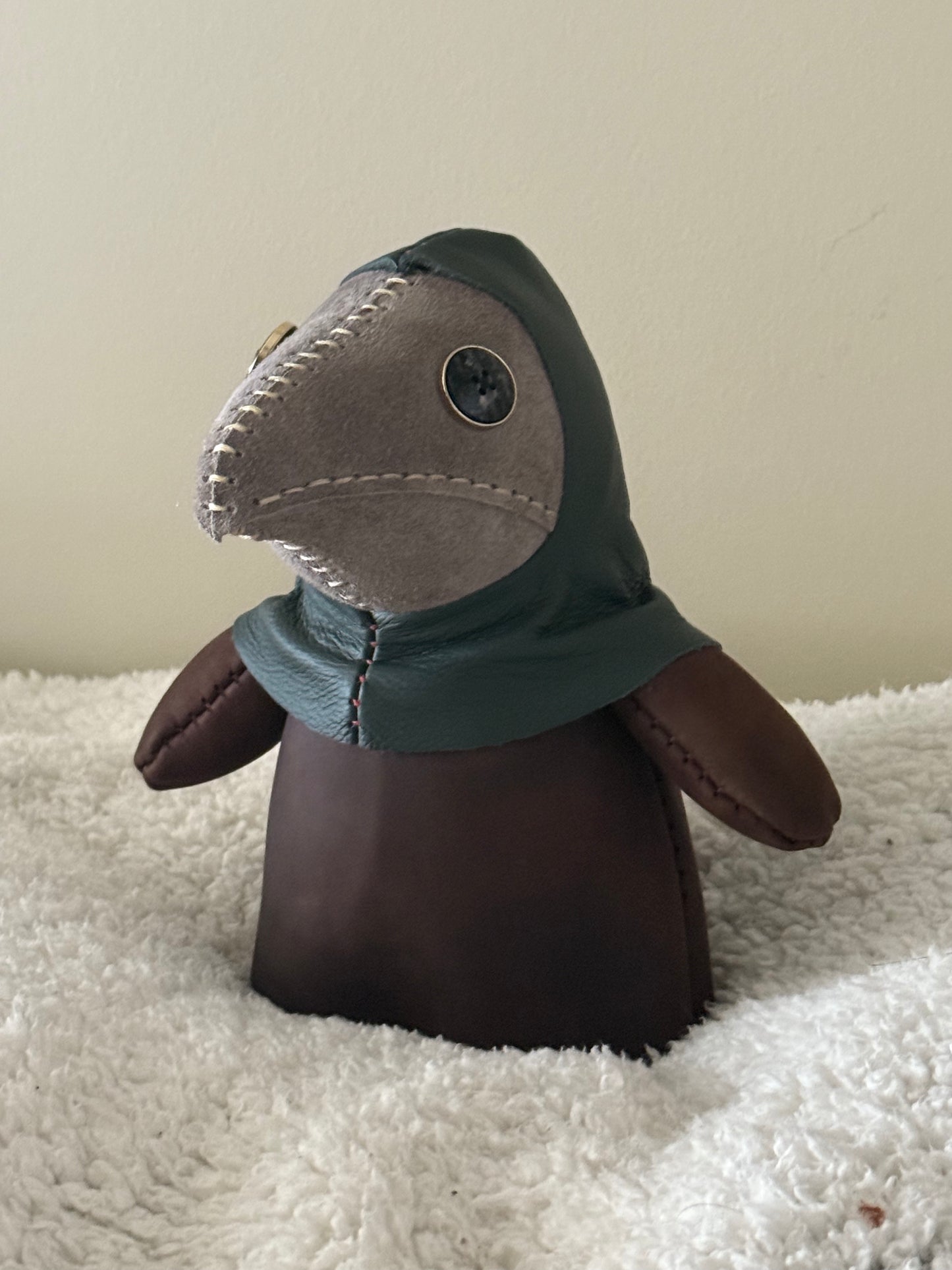 Bart - Hand sewn Leather Stuffie - Fall Colours